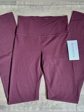 Athleta Elation Straight Leg Pant XS NWT High Rise Burgundy Purple Yoga